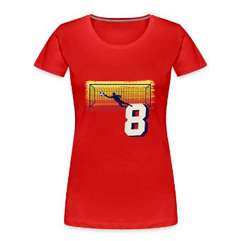 Fußball Torwart 8. Geburtstag Keeper - Frauen Premium Bio T-Shirt - Rot - Vorne - Mia (176cm)
