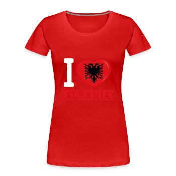 Drapeau albanais Aigle albanais Shqiponja - T-shirt bio Premium Femme - rouge - Devant - Mia (176cm)
