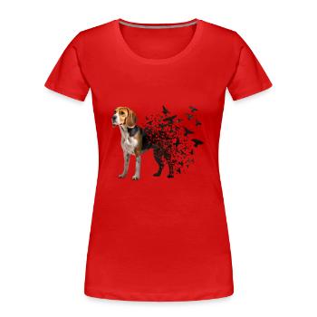 Beagle - Women's Premium Organic T-Shirt - red - Front - Mia (176cm)