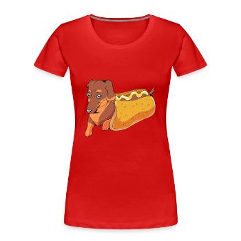 Hot Dog Imbiss - Frauen Premium Bio T-Shirt - Rot - Vorne - Mia (176cm)