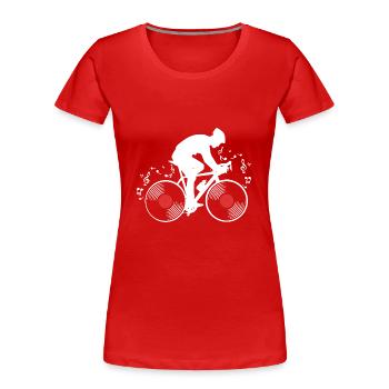 Vinyl - Frauen Premium Bio T-Shirt - Rot - Vorne - Mia (176cm)