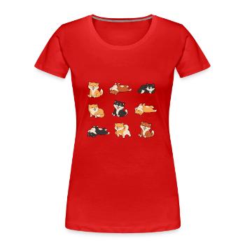Shiba Inu - Women's Premium Organic T-Shirt - red - Front - Mia (176cm)