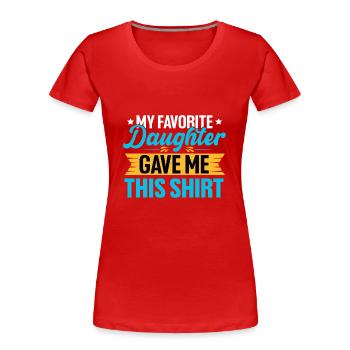 Papa Daughter Father Girl Stepdaughter - Women's Premium Organic T-Shirt - red - Front - Mia (176cm)