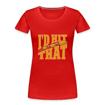 Trapschießen Skeet Tontaubenschießen - Frauen Premium Bio T-Shirt - Rot - Vorne - Mia (176cm)