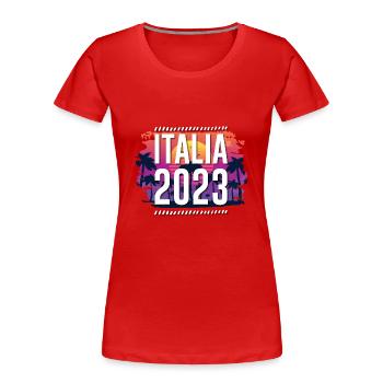 Italia 2023 - Frauen Premium Bio T-Shirt - Rot - Vorne - Mia (176cm)