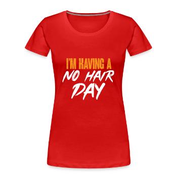 Tête chauve Calvitie Barbe Tête chauve - T-shirt bio Premium Femme - rouge - Devant - Mia (176cm)