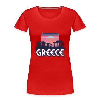 Greece Griechenland - Frauen Premium Bio T-Shirt - Rot - Vorne - Mia (176cm)