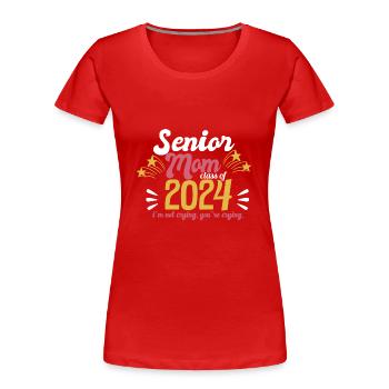 Classe de maman senior de 2024 Fête de remise des diplômes amusante - T-shirt bio Premium Femme - rouge - Devant - Mia (176cm)