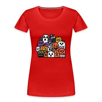 Halloween Party Figuren - Frauen Premium Bio T-Shirt - Rot - Vorne - Mia (176cm)