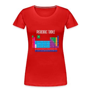Periodensystem - Frauen Premium Bio T-Shirt - Rot - Vorne - Mia (176cm)