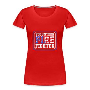 Pompier Pompier - T-shirt bio Premium Femme - rouge - Devant - Mia (176cm)