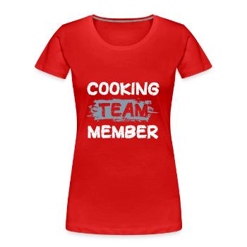 Cooking Team - Frauen Premium Bio T-Shirt - Rot - Vorne - Mia (176cm)
