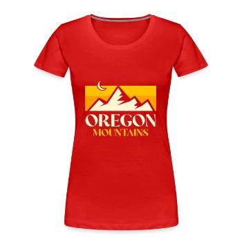 Oregon Mountain USA State of America Travel Oregonian - Women's Premium Organic T-Shirt - red - Front - Mia (176cm)
