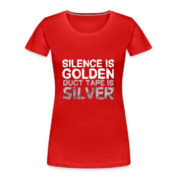 Ruban adhésif Ruban adhésif Ruban de masquage artisanal - T-shirt bio Premium Femme - rouge - Devant - Mia (176cm)