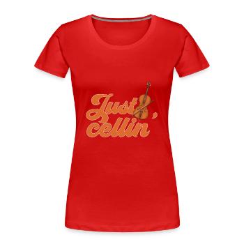 Cellospieler Cellist Musiker Cello - Frauen Premium Bio T-Shirt - Rot - Vorne - Mia (176cm)