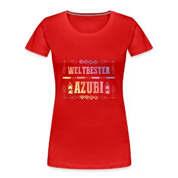 Premium Azubi - Frauen Premium Bio T-Shirt - Rot - Vorne - Mia (176cm)