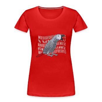 Graupapagei African Grey Parrot Papagei - Frauen Premium Bio T-Shirt - Rot - Vorne - Mia (176cm)