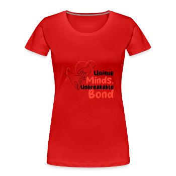 Neurodiverse Ehe, Tourette, Bipolare Depression - Frauen Premium Bio T-Shirt - Rot - Vorne - Mia (176cm)