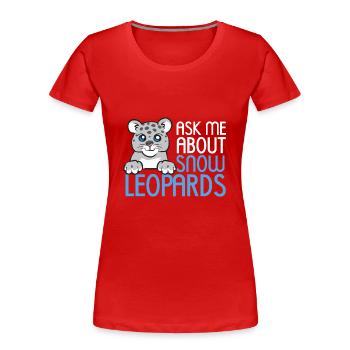 Snow leopard - Women's Premium Organic T-Shirt - red - Front - Mia (176cm)