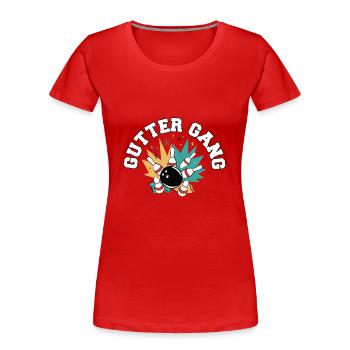 Gutter Gang Funny Bowling Team Club Coach Bowler - Frauen Premium Bio T-Shirt - Rot - Vorne - Mia (176cm)