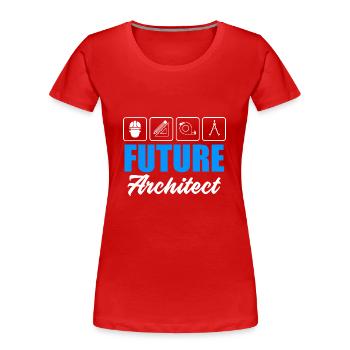 architecture - T-shirt bio Premium Femme - rouge - Devant - Mia (176cm)