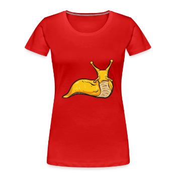 Bananenschnecke Schnecke - Frauen Premium Bio T-Shirt - Rot - Vorne - Mia (176cm)