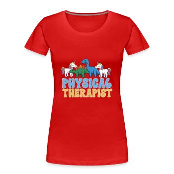 Physiotherapie Kinderphysiotherapeutin - Frauen Premium Bio T-Shirt - Rot - Vorne - Mia (176cm)