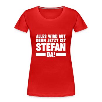 Stefan - Frauen Premium Bio T-Shirt - Rot - Vorne - Mia (176cm)