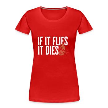 Trapschießen Skeet Tontaubenschießen - Frauen Premium Bio T-Shirt - Rot - Vorne - Mia (176cm)