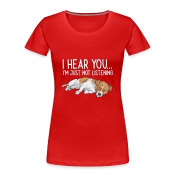 Jack Russell Terrier - T-shirt bio Premium Femme - rouge - Devant - Mia (176cm)