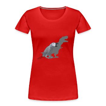 Graupapagei African Grey Parrot Papagei - Frauen Premium Bio T-Shirt - Rot - Vorne - Mia (176cm)