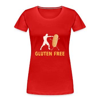 Glutenfrei Gluten Intoleranz - Frauen Premium Bio T-Shirt - Rot - Vorne - Mia (176cm)