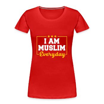 Muslim Islam Moslem Muslima Eid Mubarak - Frauen Premium Bio T-Shirt - Rot - Vorne - Mia (176cm)