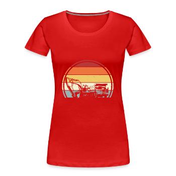 Chantier de construction de pelles hydrauliques - T-shirt bio Premium Femme - rouge - Devant - Mia (176cm)