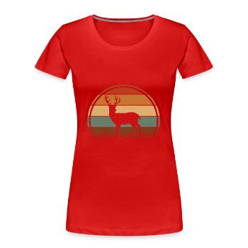 Reh - Frauen Premium Bio T-Shirt - Rot - Vorne - Mia (176cm)