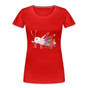 Heuschrecke - Frauen Premium Bio T-Shirt - Rot - Vorne - Mia (176cm)