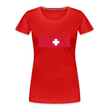 Swiss - Frauen Premium Bio T-Shirt - Rot - Vorne - Mia (176cm)