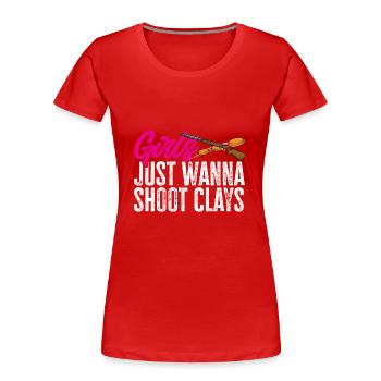 Trapschießen Skeet Tontaubenschießen - Frauen Premium Bio T-Shirt - Rot - Vorne - Mia (176cm)