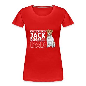 Jack Russell Terrier - T-shirt bio Premium Femme - rouge - Devant - Mia (176cm)
