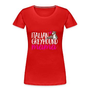 Italienischer Windspiel Windhund Hunde - Frauen Premium Bio T-Shirt - Rot - Vorne - Mia (176cm)