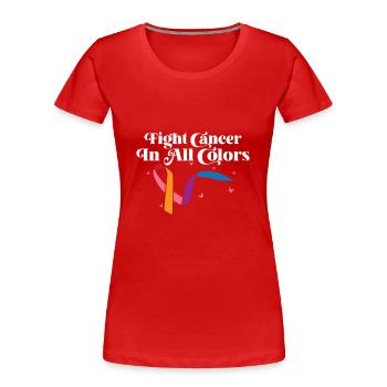 Soutenez le Mois de la sensibilisation au cancer Combattez le cancer - T-shirt bio Premium Femme - rouge - Devant - Mia (176cm)