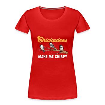 Observation des oiseaux mésanges - T-shirt bio Premium Femme - rouge - Devant - Mia (176cm)