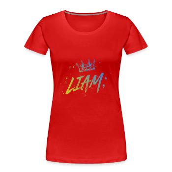 Liam - T-shirt bio Premium Femme - rouge - Devant - Mia (176cm)