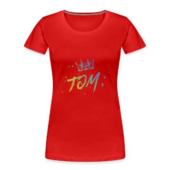 Tom - T-shirt bio Premium Femme - rouge - Devant - Mia (176cm)