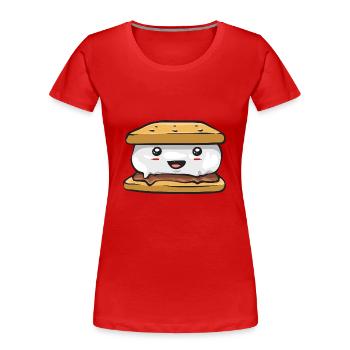 S'more Campfire Marshmallow Camping - T-shirt bio Premium Femme - rouge - Devant - Mia (176cm)