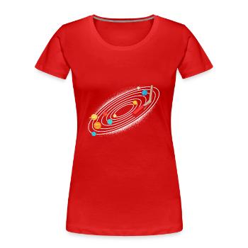 Universum Sonnensystem - Frauen Premium Bio T-Shirt - Rot - Vorne - Mia (176cm)