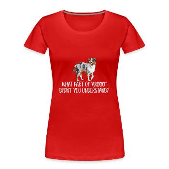 Berger australien miniature - T-shirt bio Premium Femme - rouge - Devant - Mia (176cm)