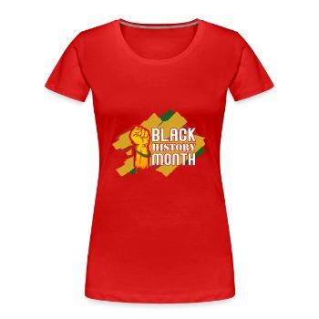 Black History Month Black History - Women's Premium Organic T-Shirt - red - Front - Mia (176cm)