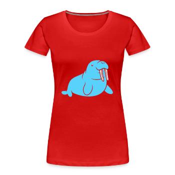Morse - T-shirt bio Premium Femme - rouge - Devant - Mia (176cm)