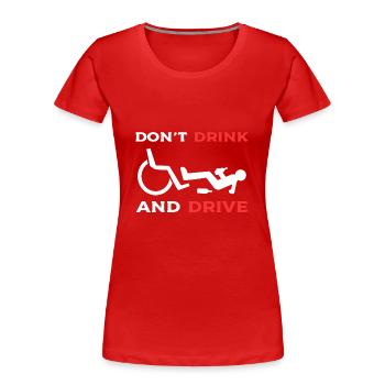 Rollstuhl - Frauen Premium Bio T-Shirt - Rot - Vorne - Mia (176cm)